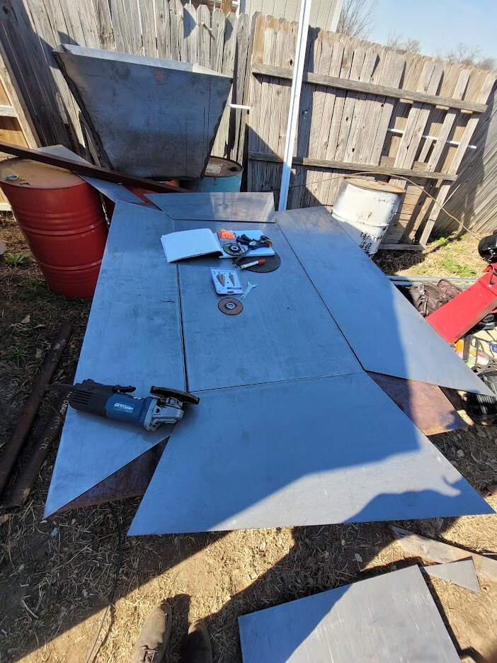 Sheet steel fabrication in progress
